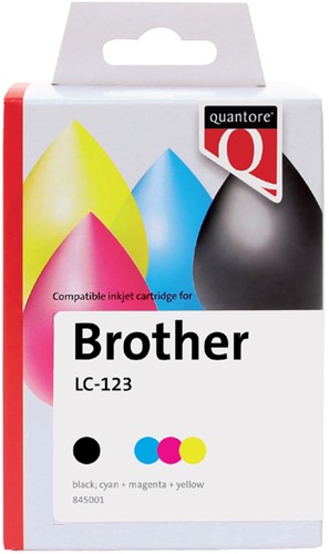 Inkcartridge Qua Bro LC-123 zwart 3 kleuren 4 Stuk