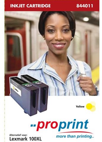 INKCARTRIDGE PROPRINT LEX 100XL GEEL DUOPACK 2 STUK