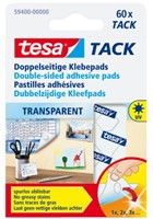 Dubbelzijdige kleefpads tesa tack transparant 60stuks