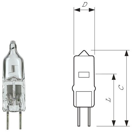 Halogeenlamp Philips Capsule 50W 12V fitting GY6.35