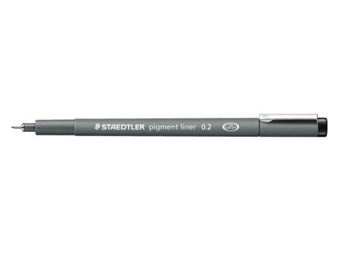 FINELINER STAEDTLER PIGMENT 308 0.2MM ZWART 1 Stuk