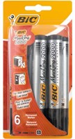 Viltstift Bic 2000 rond zwart 1.7mm blister à 6 st