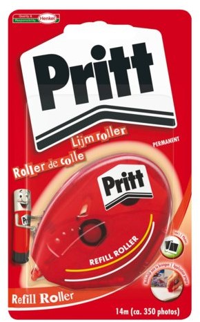 Lijmroller Pritt houder en navulling permanent op blister