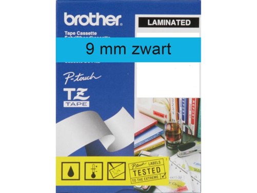 LABELTAPE BROTHER TZE-521 9MMX8M BLAUW/ZWART 1 Stuk