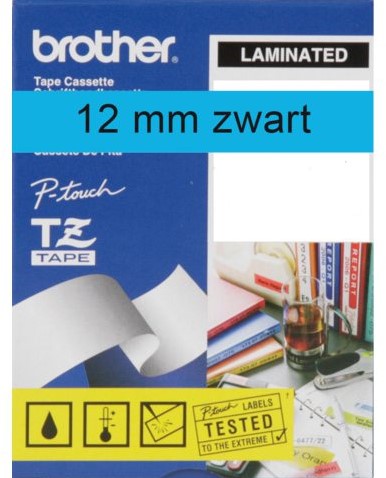 LABELTAPE BROTHER TZE-531 12MMX8M BLAUW/ZWART 1 Stuk