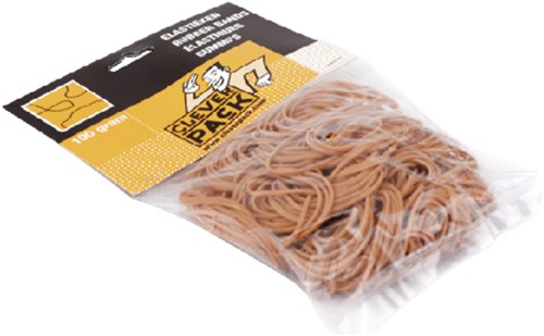 ELASTIEK CLEVERPACK SMAL 65MMX1.5MM 100GR BRUIN 100 Gram