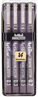 Fineliner artline technisch 0.1-0.3-0.5-0.7mm zw 4 Stuk