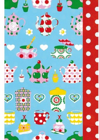 APPARAATROL KALEI TEACUPS 200MX30CM BLAUW/ROOD 1 ROL
