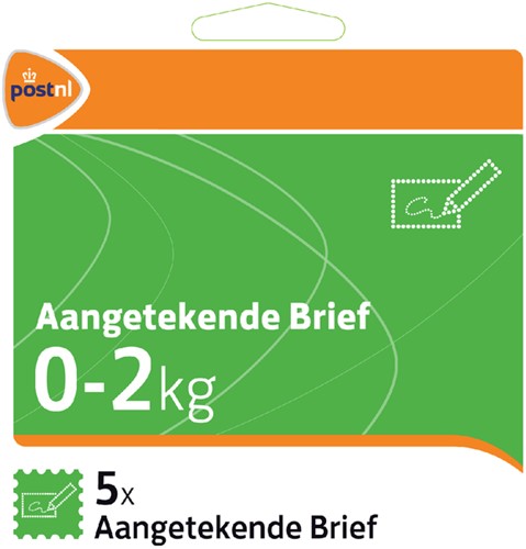 Pakketzegel aangetekend brief zelfklevend 0-2 kg