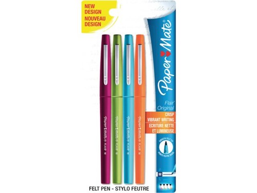 Fineliner Papermate Flair assorti 1.0mm set à 4stuks