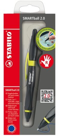 BALPEN STABILO SMARTBALL 2.0 RECHTS ZWART/KIWI 1 Stuk
