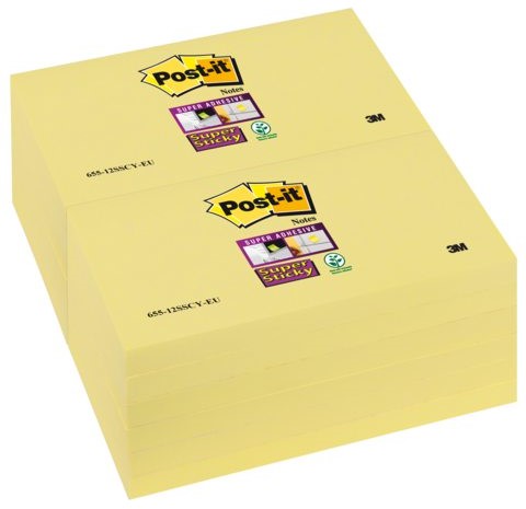 MEMOBLOK 3M POST-IT 655-SSY 76X127MM SS GEEL 1 STUK