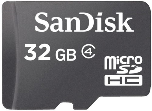 GEHEUGENKAART SANDISK MICRO SDHC 32GB CL4 1 STUK