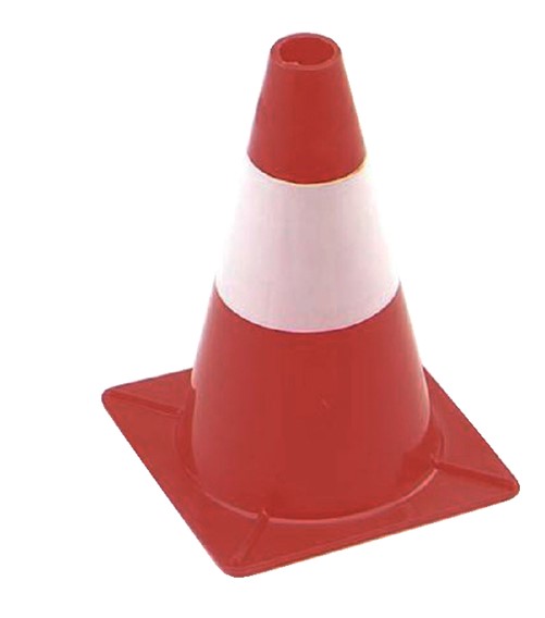 AFBAKENINGSKEGEL 30CM ROOD WIT 1 Stuk