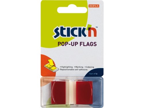 INDEXTABS STICK'N 45X25MMM NEON TR ROOD 50 TAB
