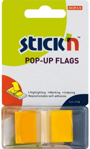 INDEXTABS STICK'N 45X25MMM NEON TR GEEL 50 TAB