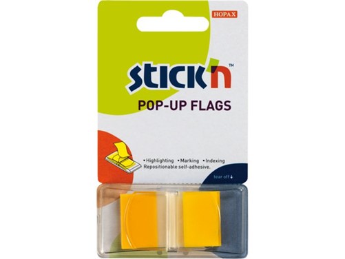 INDEXTABS STICK'N 45X25MMM NEON TR GEEL 50 TAB