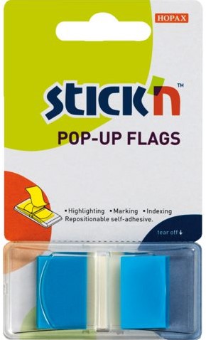 INDEXTABS STICK'N 45X25MMM NEON TR BLAUW 50 TAB