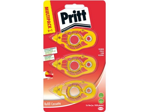 Lijmroller Pritt navulcassette non permanent 3 stuks blister