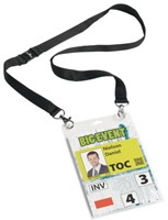 Badge Durable 8525 voor evenementen A6 met koord zwart