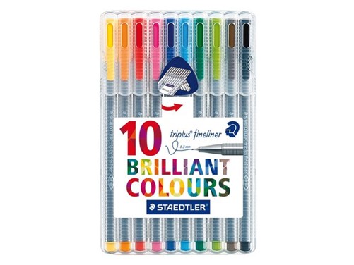 FINELINER STAEDTLER TRIPLUS 334 0.3MM ASS 10st 10 Stuk