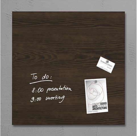 Glasbord Sigel magnetisch 480x480x15mm dark wood