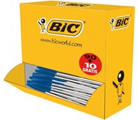 Balpen Bic Cristal blauw medium doos 90+10 gratis