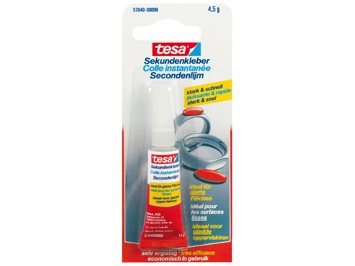 Lijm Tesa secondelijm flacon 4gram op blister