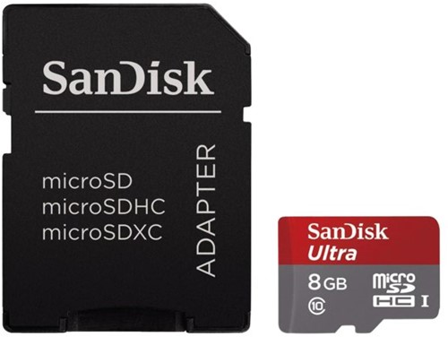 GEHEUGENKAART SANDISK MICRO SDHC ANDROID 8GB CL10 1 STUK
