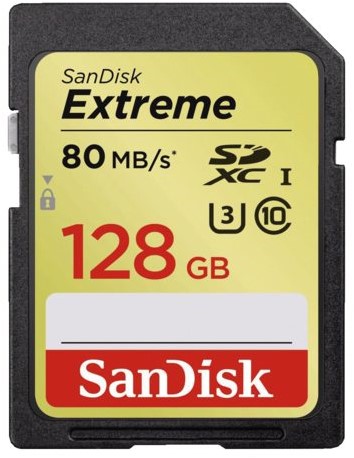 GEHEUGENKAART SANDISK SDXC EXTREME 128GB CL10 1 STUK