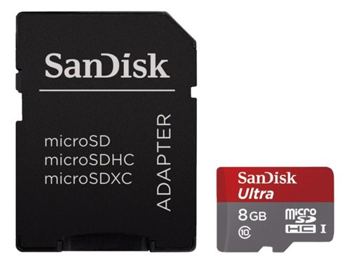 GEHEUGENKAART SANDISK MICRO SDHC 8GB CL10 1 STUK