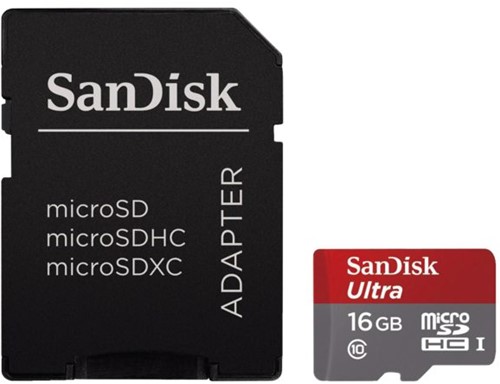 GEHEUGENKAART SANDISK MICRO SDHC 16GB CL10 1 STUK