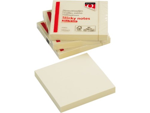 Memoblok Quantore 76x76mm geel 100 Vel