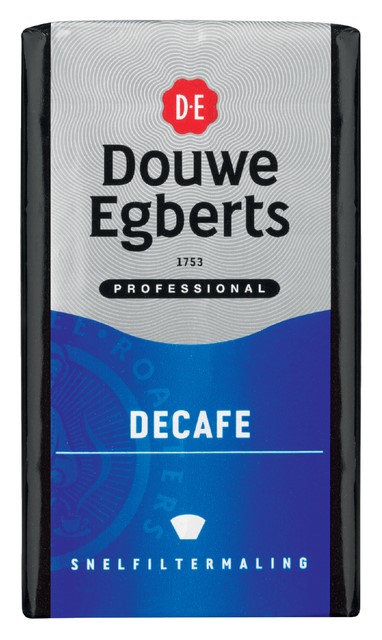 Koffie Douwe Egberts snelfiltermaling decafe 250gr 250 Gram