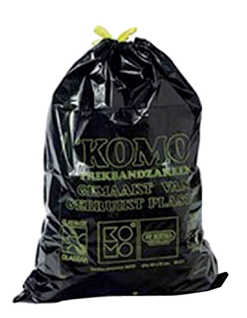 VUILNISZAK KOMO 60L MET TREKBAND 15 PER ROL ZWART 15 Stuk-2