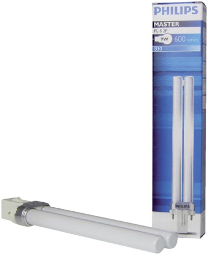 SPAARLAMP PHILIPS MASTER PL-S 9W 830 2P 1 Stuk