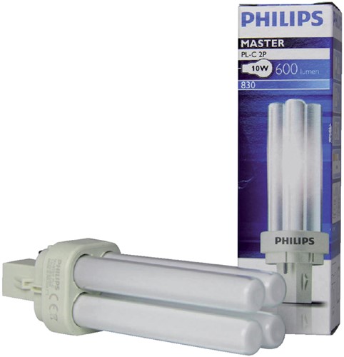 SPAARLAMP PHILIPS MASTER PL-C 10W 830 2P 1 Stuk