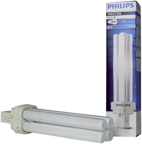 SPAARLAMP PHILIPS MASTER PL-C 18W 830 2P 1 Stuk