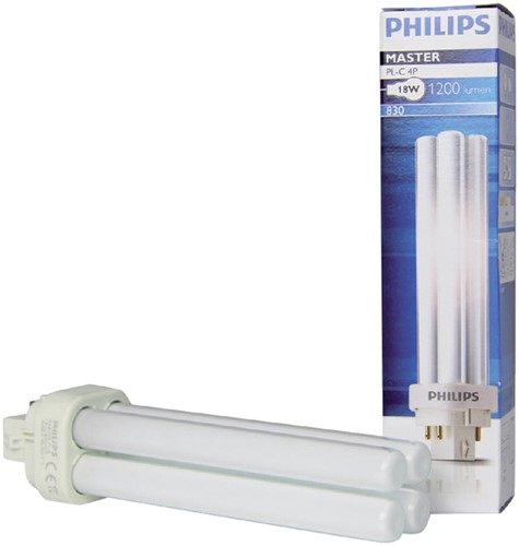 SPAARLAMP PHILIPS MASTER PL-C 18W 830 4P 1 Stuk