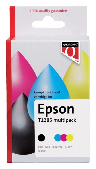 Inkcartridge Qua Eps T128540 zwart 3 kleuren 4 Stuk