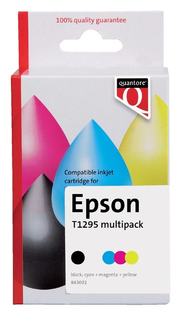 Inkcartridge Qua Eps T129540 zwart 3 kleuren 4 Stuk