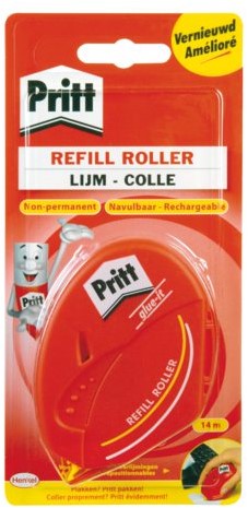Lijmroller Pritt houder en navulbaar non permanent blister