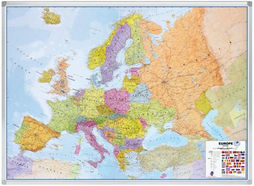 LANDKAART LEGAMASTER EUROPA 102X141 BESCHR/MAGN 1 Stuk