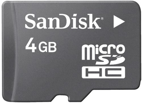 GEHEUGENKAART SANDISK MICRO SDHC 4GB CL4 1 STUK