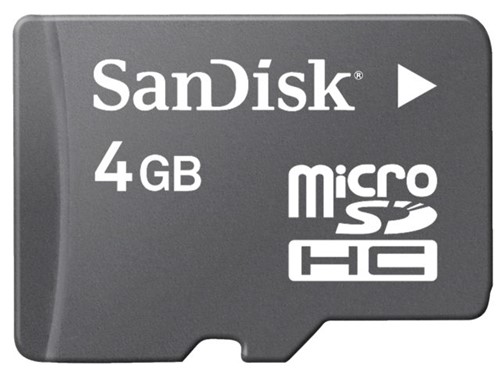 GEHEUGENKAART SANDISK MICRO SDHC 4GB CL4 1 STUK