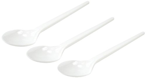 Lepel bestek kunststof wit 100 stuks