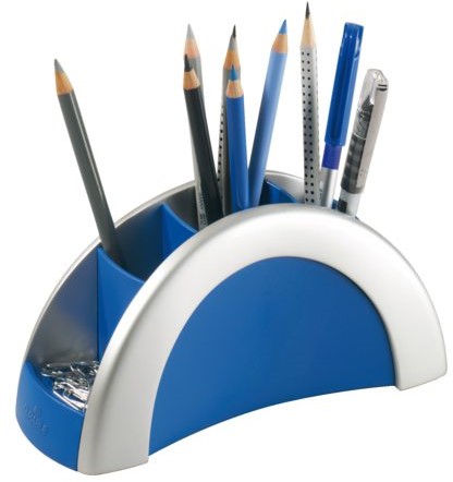 Pennenkoker Durable Vegas 5 vaks matzilver/ blauw